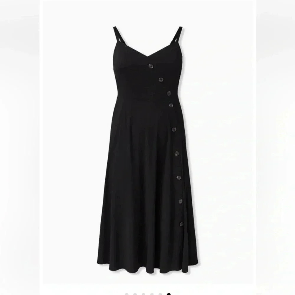 Torrid Midi Challis Asymmetrical Button-Front Dre… - image 4